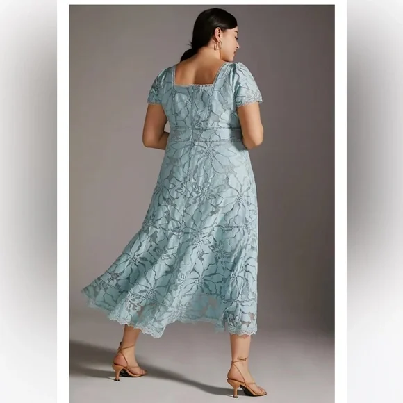 Anthropologie By AnthropologieSlim Lace Maxi Dress in Blue Size 18W